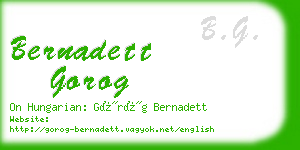 bernadett gorog business card